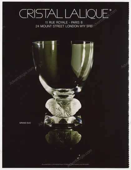 Cristal Lalique 1983 Print Ad - Grand Duc