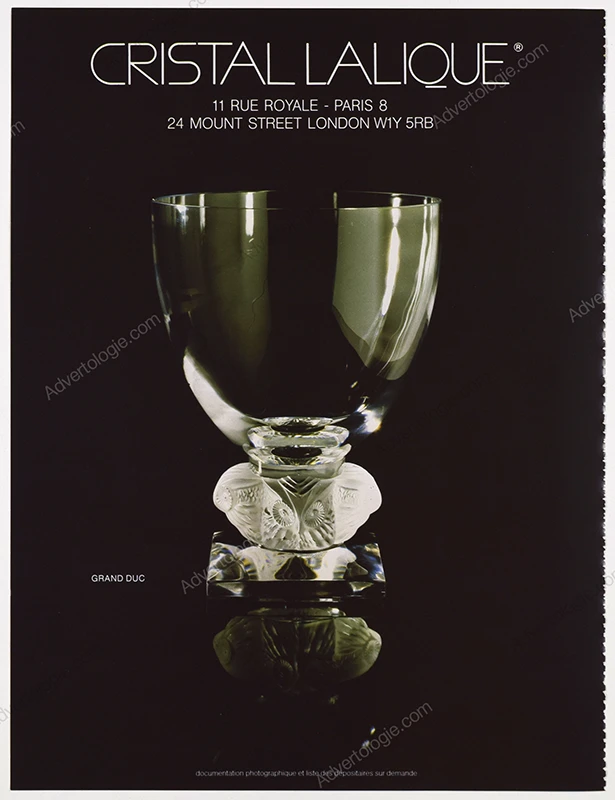 Cristal Lalique 1983 Print Ad - Grand Duc