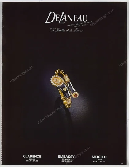 Delaneau Jewelry & Watches 1987 Print Ad