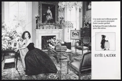 Private Collection Estée Lauder Perfume 1983 Print Ad - Karen Graham