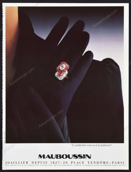 Mauboussin Jewelry 1982 Print Ad