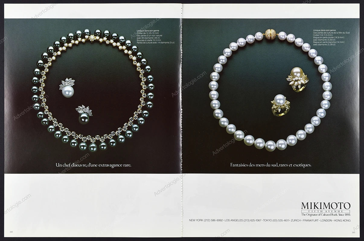 Mikimoto Pearls 1982 Print Ad