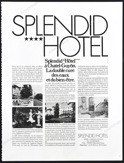 Splendid Hotel 1979 Print Ad
