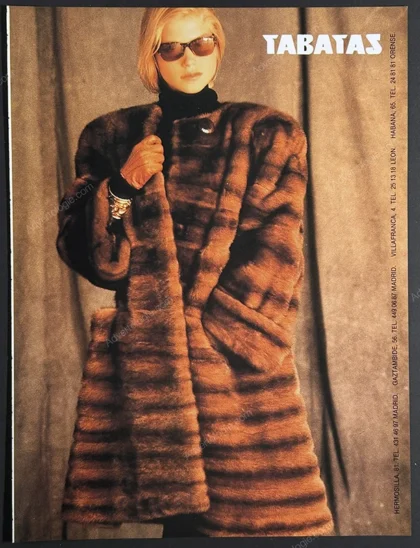 Tabatas Furs 1990 Print Ad