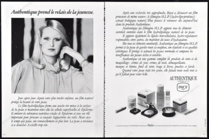 Authentique de Payot Cosmetics 1979 Print Ad