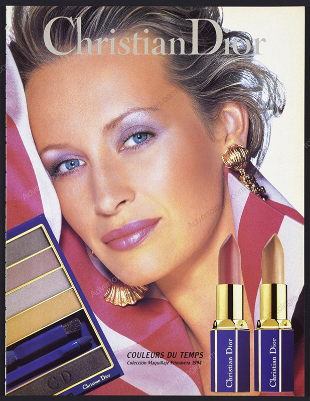 Christian Dior Coleurs du Temps Cosmetics 1994 Print Ad - Estelle Lefébure