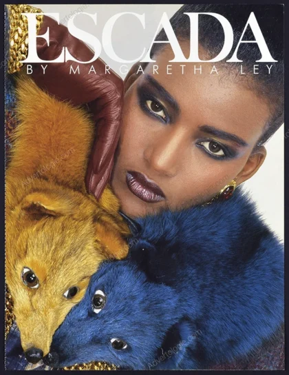 Escada Margaretha Ley 1986 4-Page Print Ad - Khadija Adams