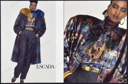 Escada Margaretha Ley 1986 4-Page Print Ad - Khadija Adams