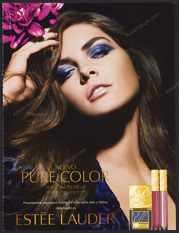 Estée Lauder Pure Color Cosmetics 2000 Print Ad - Hilary Rhoda