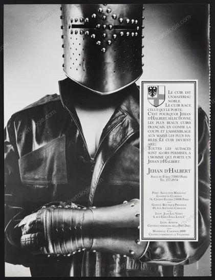 Jehan d'Halbert Cuir 1984 Print Ad