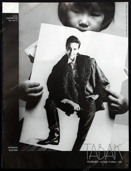 Tabak Fourrures 1985 Print Ad