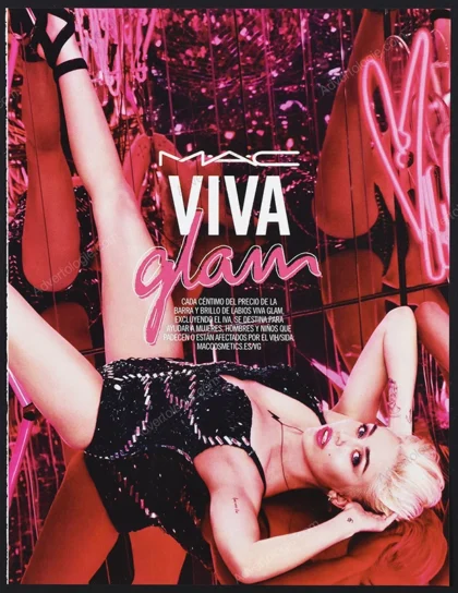 Viva Glam Mac Cosmetics 2015 Print Ad - Miley Cyrus